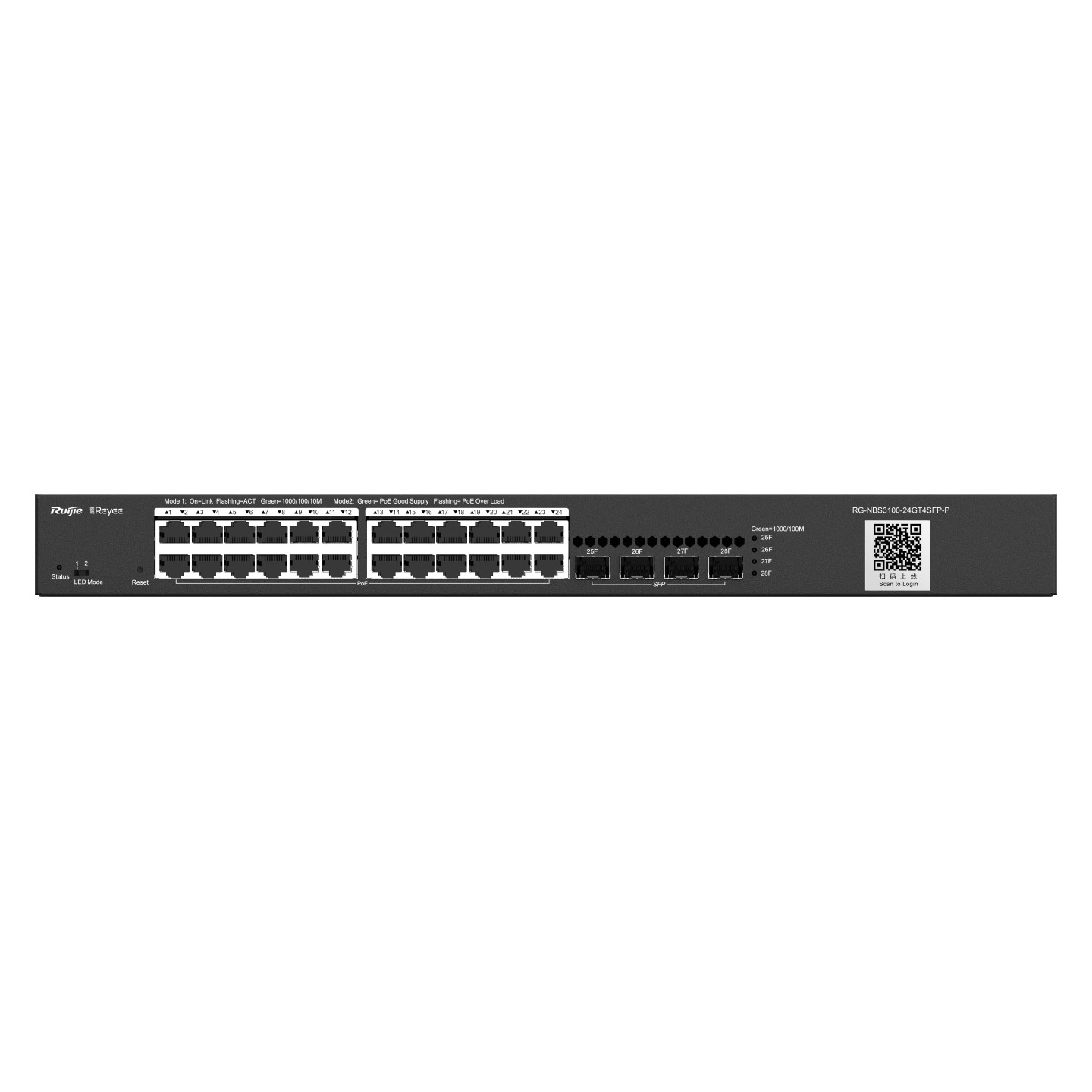 Ruijie Reyee RG-NBS3100-24GT4SFP 28-Port Gigabit Layer 2 Cloud Managed Non-PoE Switch
