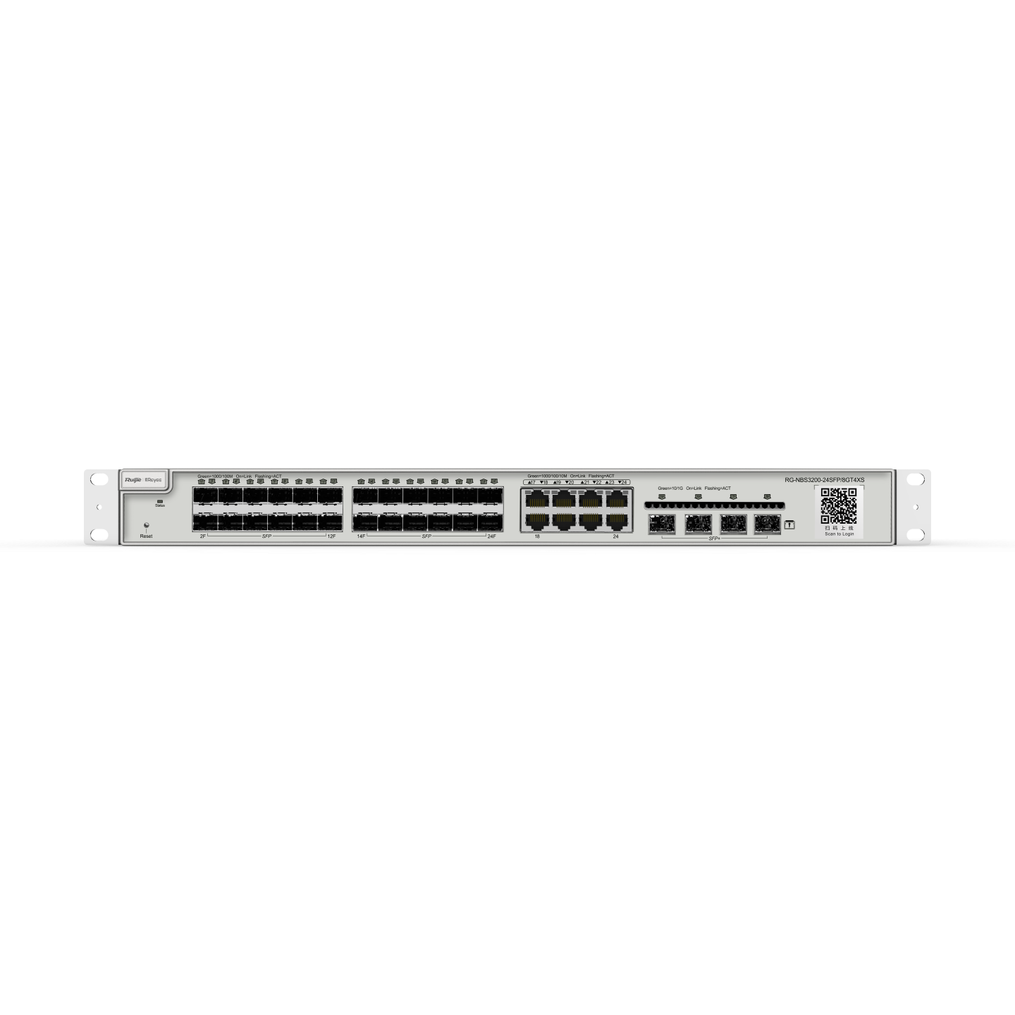 Ruijie Reyee RG-NBS3200-24SFP/8GT4XS 24-Port Gigabit SFP with 8 combo RJ45 ports Layer 2 Managed Switch, 4 * 10G