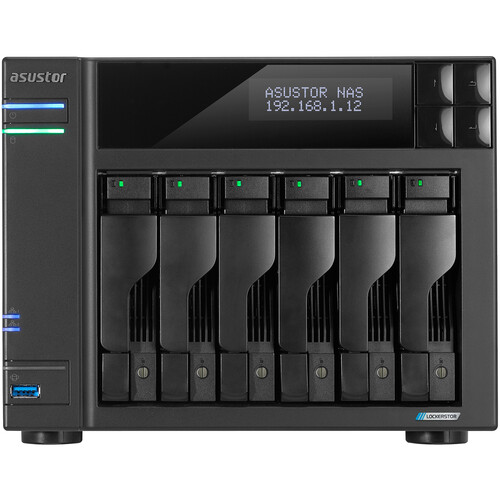 ASUSTOR AS6706T NAS SERVER (6-BAY, 8GB EMMC, QUAD-CORE 2.0GHZ, TOWER)