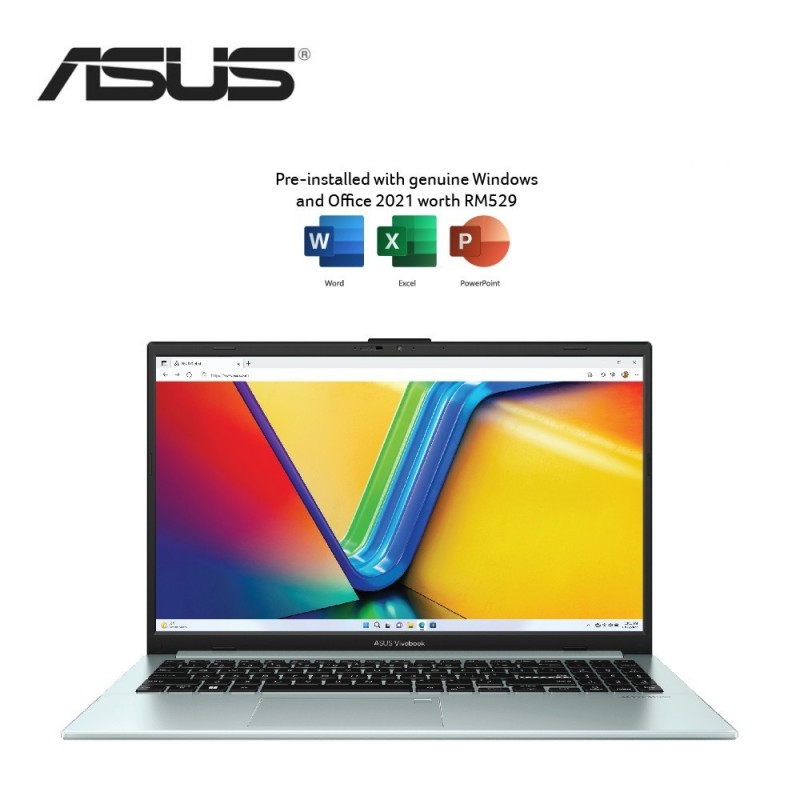 Asus VivoBook Go 15 E1504G-ANJ327WS 15.6'' FHD Laptop Grey Green ( I3-N305, 8GB, 512GB SSD, Intel, W11, HS )