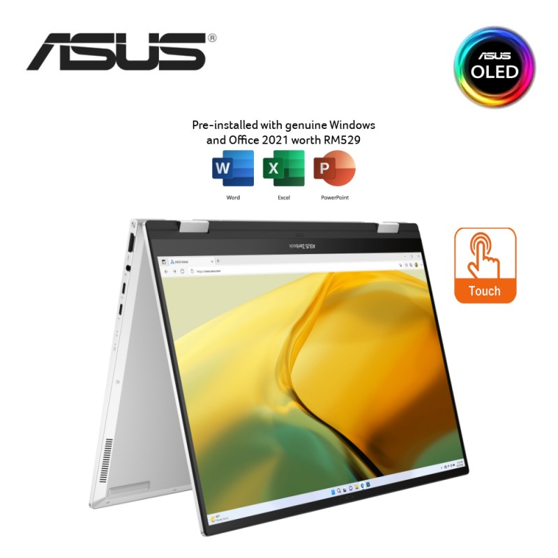 Asus ZenBook 14 Flip OLED UP3404V-AKN181WS 14" 2.8K Touch 2-In-1 Laptop ( I7-1360P, 16GB, 512GB SSD, Intel, W11, HS )