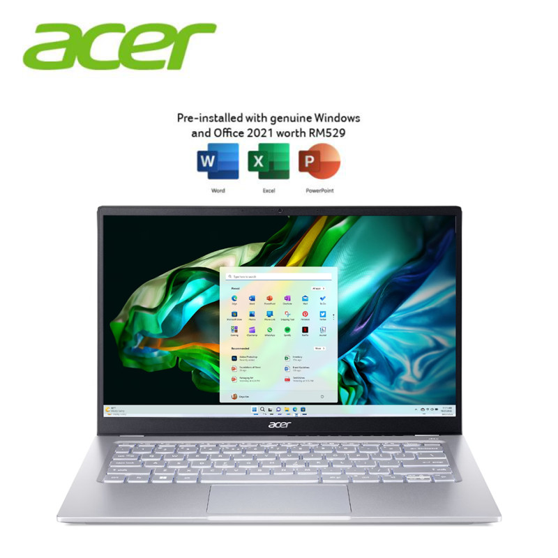 Acer Swift 3 GO SFG14-41-R54Y 14'' FHD Laptop Pure Silver ( Ryzen 5 7430U, 8GB, 512GB SSD, ATI, W11, HS )