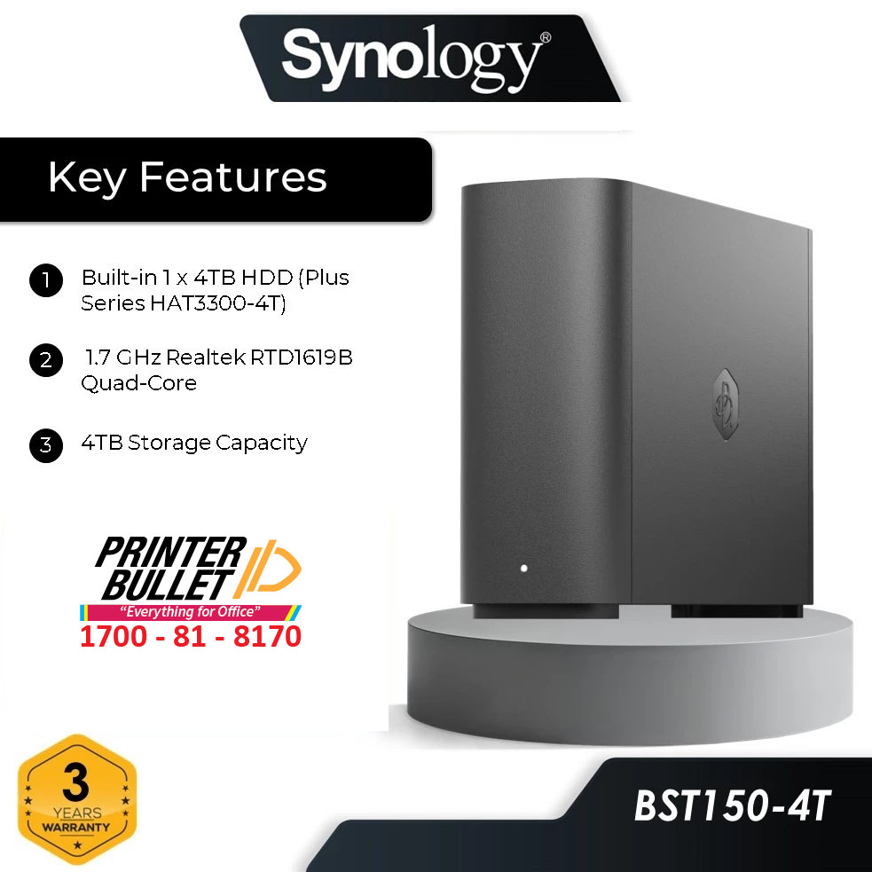 Synology BeeStation NAS BST150-4T 4TB/1BAY/USB-C/1.7GHZ-QC/1GB/1GLAN