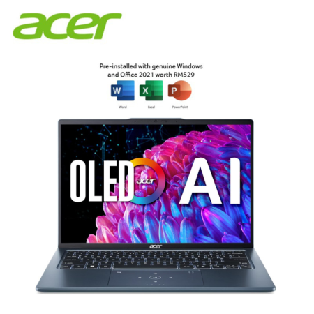 Acer Swift GO 14 SFG14-73-94XW 14" 2.8K OLED Laptop Frost Blue ( CU9-185H, 32GB, 1TB, Intel Arc, W11, HS+M365 )