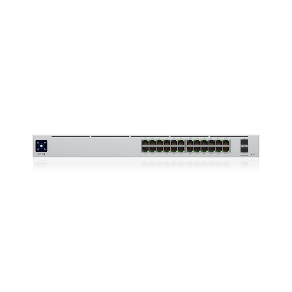 Ubiquiti USW-Pro-24-POE Layer 3, PoE switch with (24) GbE RJ45 ports, including (16) 802.3at PoE+ ports and (8) 802.3bt PoE++ ports, and (2) 10G SFP+ ports