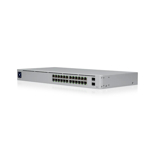 Ubiquiti USW-24-POE Layer 2, PoE switch with (24) GbE RJ45 ports, including (16) 802.3at PoE+ ports, and (2) 1G SFP ports