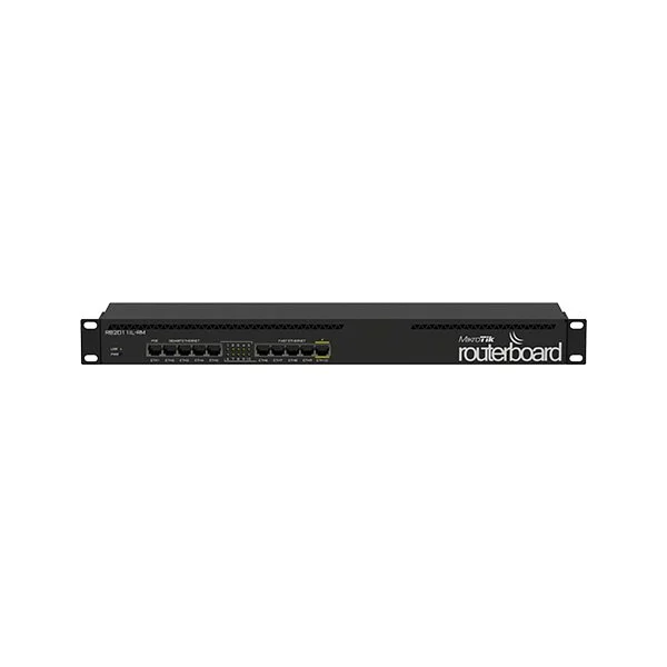 Mikrotik RB2011iL-RM 1U rackmount, 5xEthernet, 5xGigabit Ethernet, PoE out on port 10, 600MHz CPU, 64MB RAM, RouterOS L4