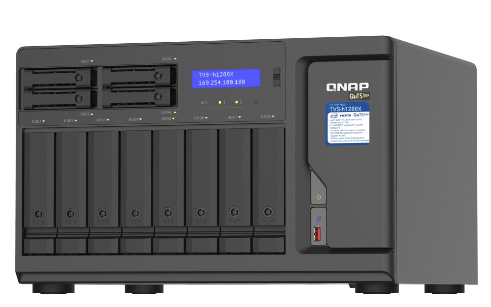 QNAP TVS-h1288X-W1250-16G 12-Bay Tower NAS