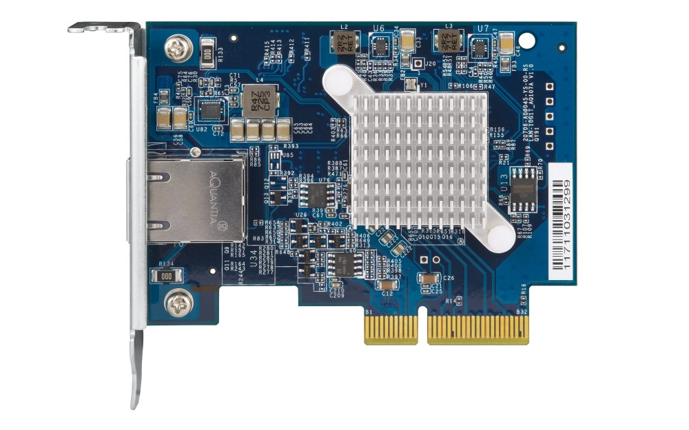 QNAP QXG-10G1T Single-port (10Gbase-T) 10GbE network expansion card, PCIe Gen3 x4,