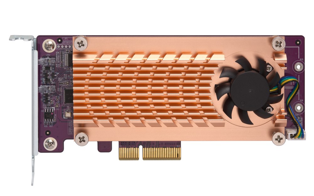 QNAP QM2-2S-220A Dual M.2 22110/2280 SATA SSD expansion card (PCIe Gen2 x2),